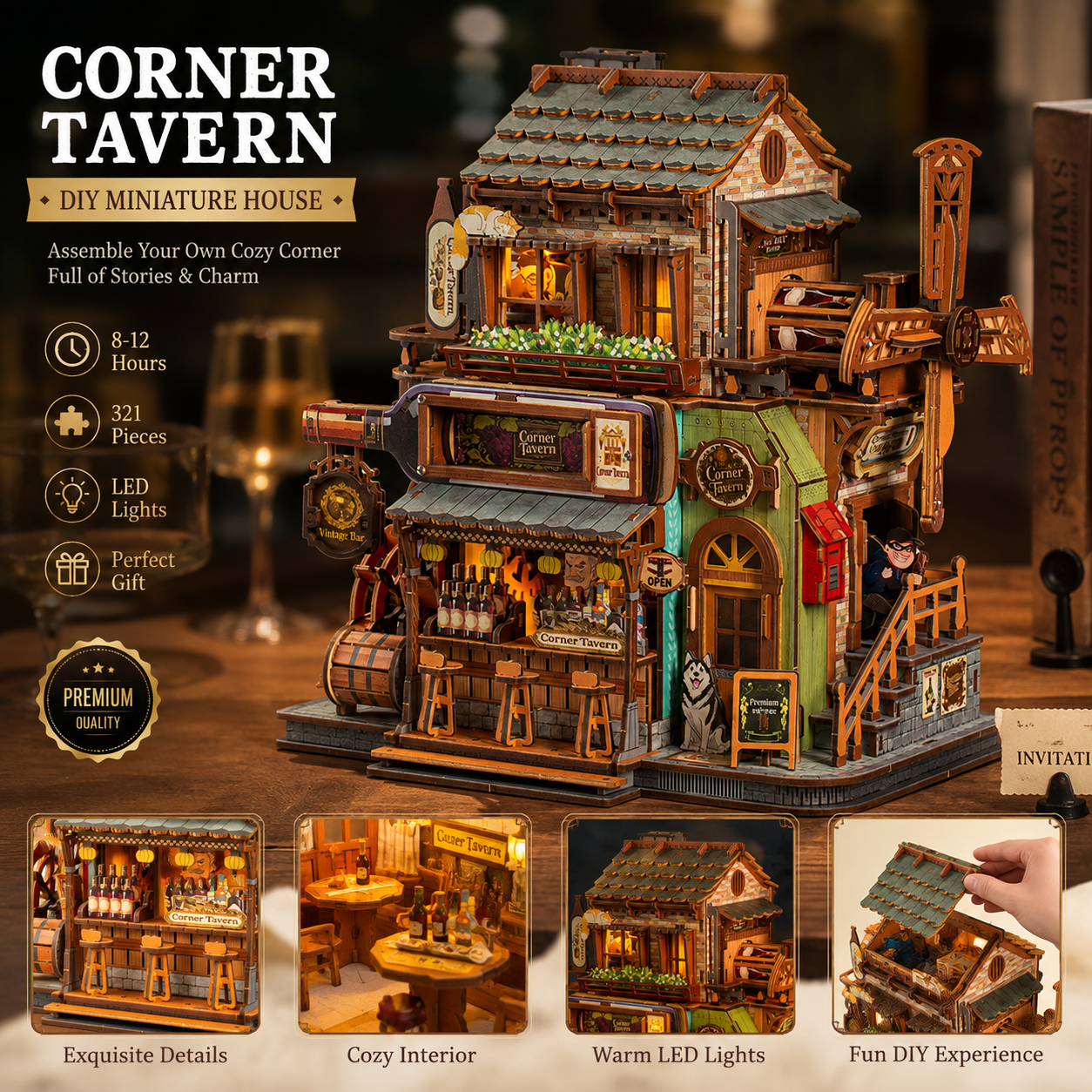 Corner Tavern Diy miniature house | Craftzzle
