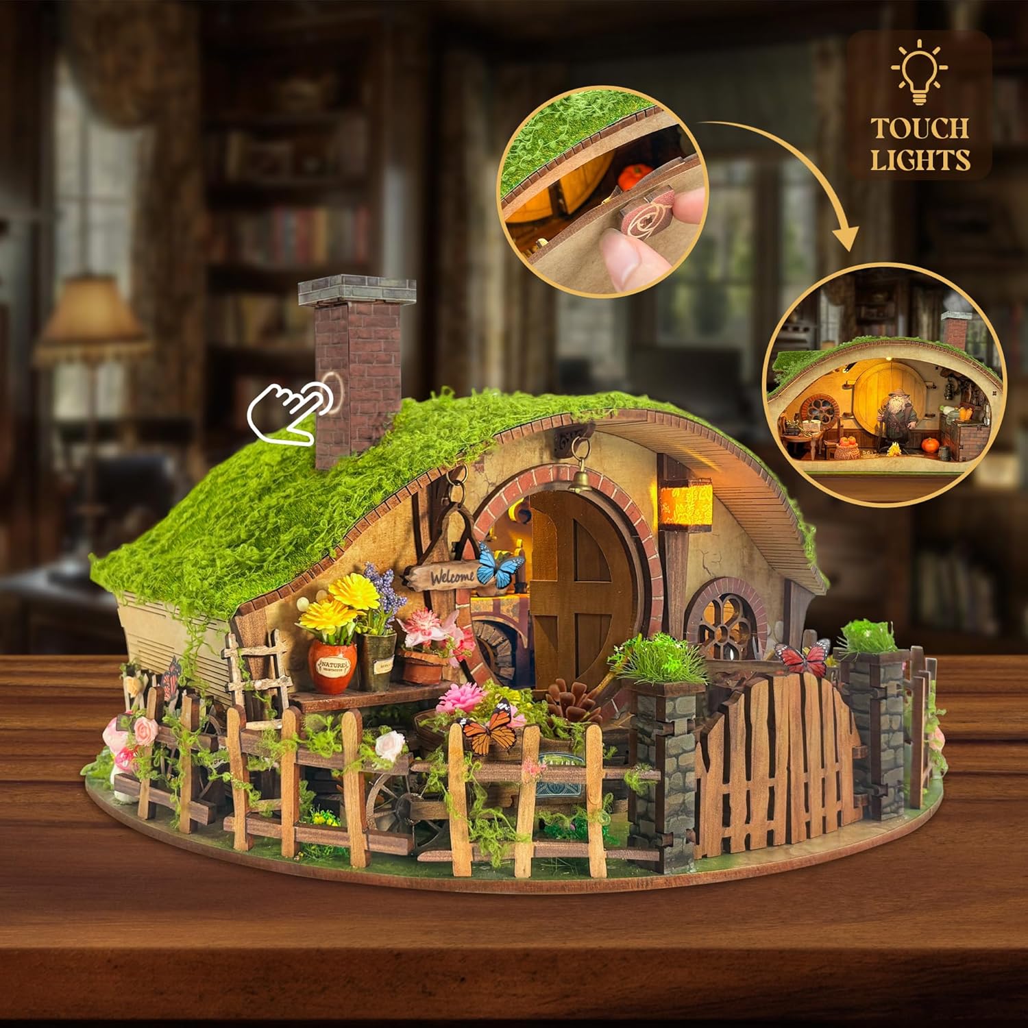 Hobbit Hole DIY Miniature House Kit with LED Light ｜Craftzzle