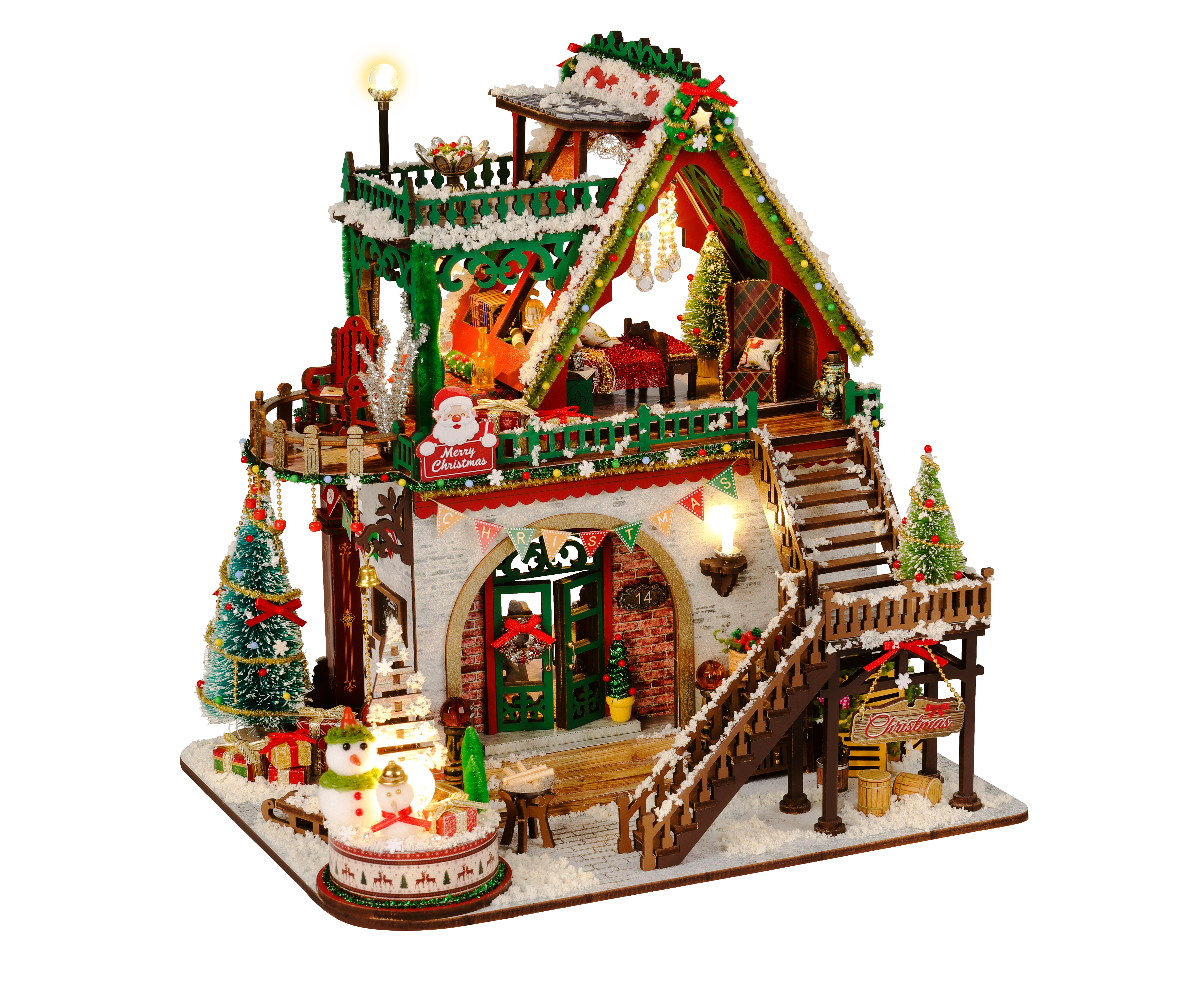 Snow Christmas Lodge｜Diy miniature house ｜ Craftzzle