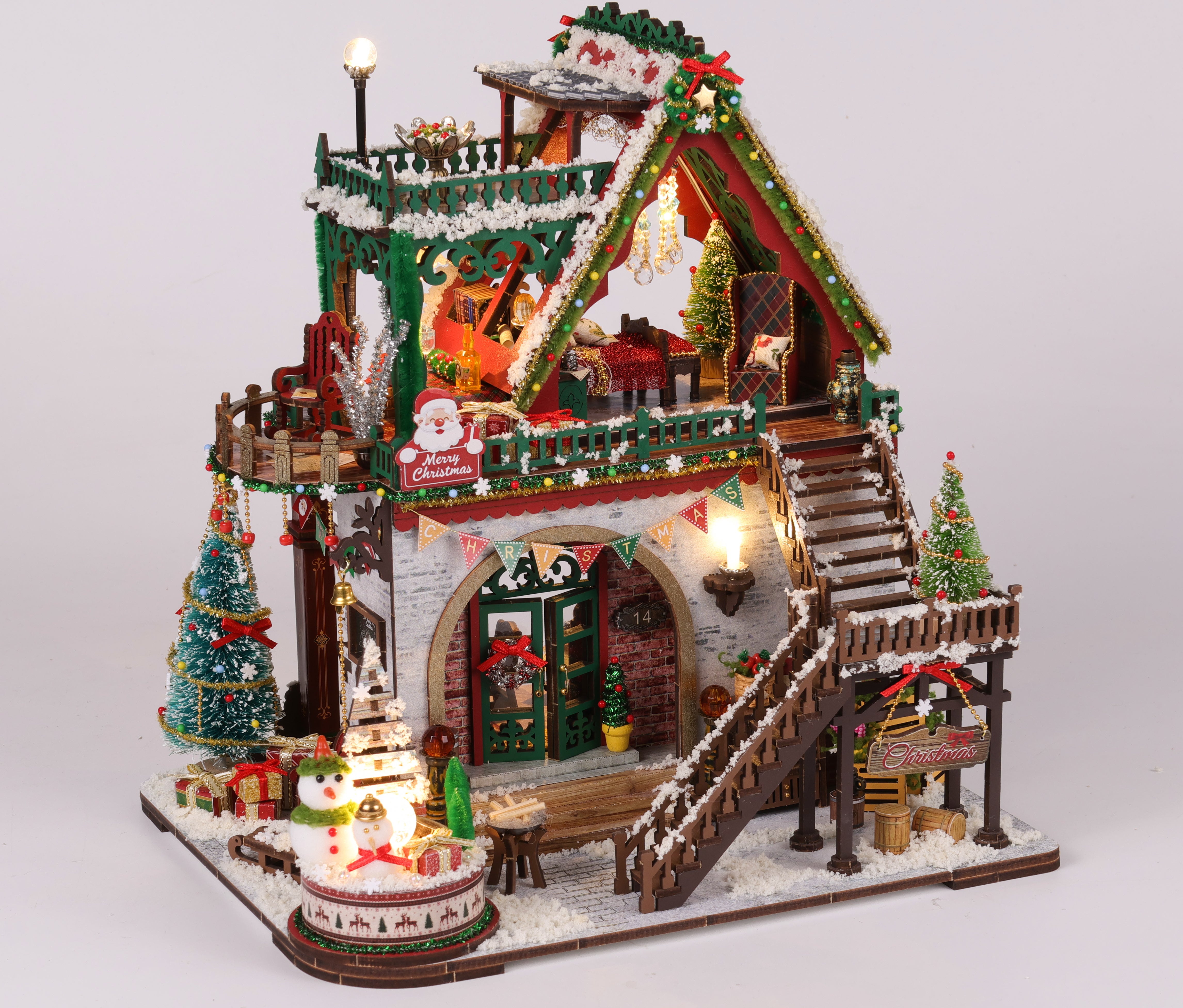 Snow Christmas Lodge｜Diy miniature house ｜ Craftzzle